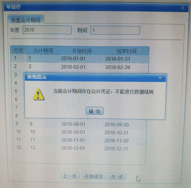 分销V1\V3\A8年结存提示：当前会计期间存在会计凭证，不能进行数据结转。第1张